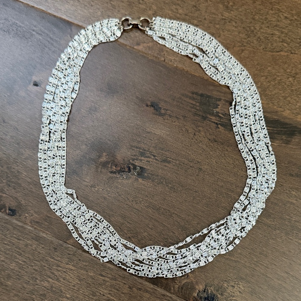 Vintage Sarah Coventry Silver Necklace and Clip On Earring Set - Picture 6 of 6